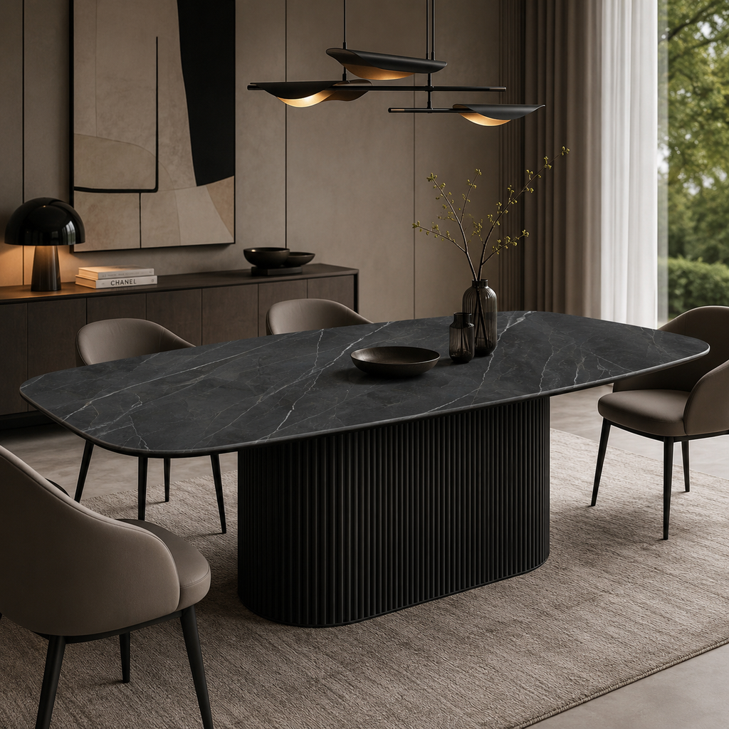 Stół ze spieku kwarcowego Calacatta Black | CAVESTO