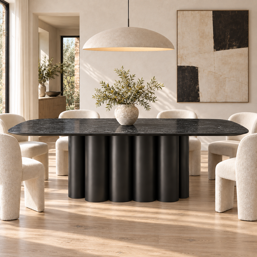 Keramik Esstisch Diamond Cream  aus italienischem Sinterstein – Esstisch nach Maß mit Metallgestell | CAVESTO