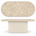 Stół ze spieku kwarcowego Diamond Cream Kefalon| CAVESTO
