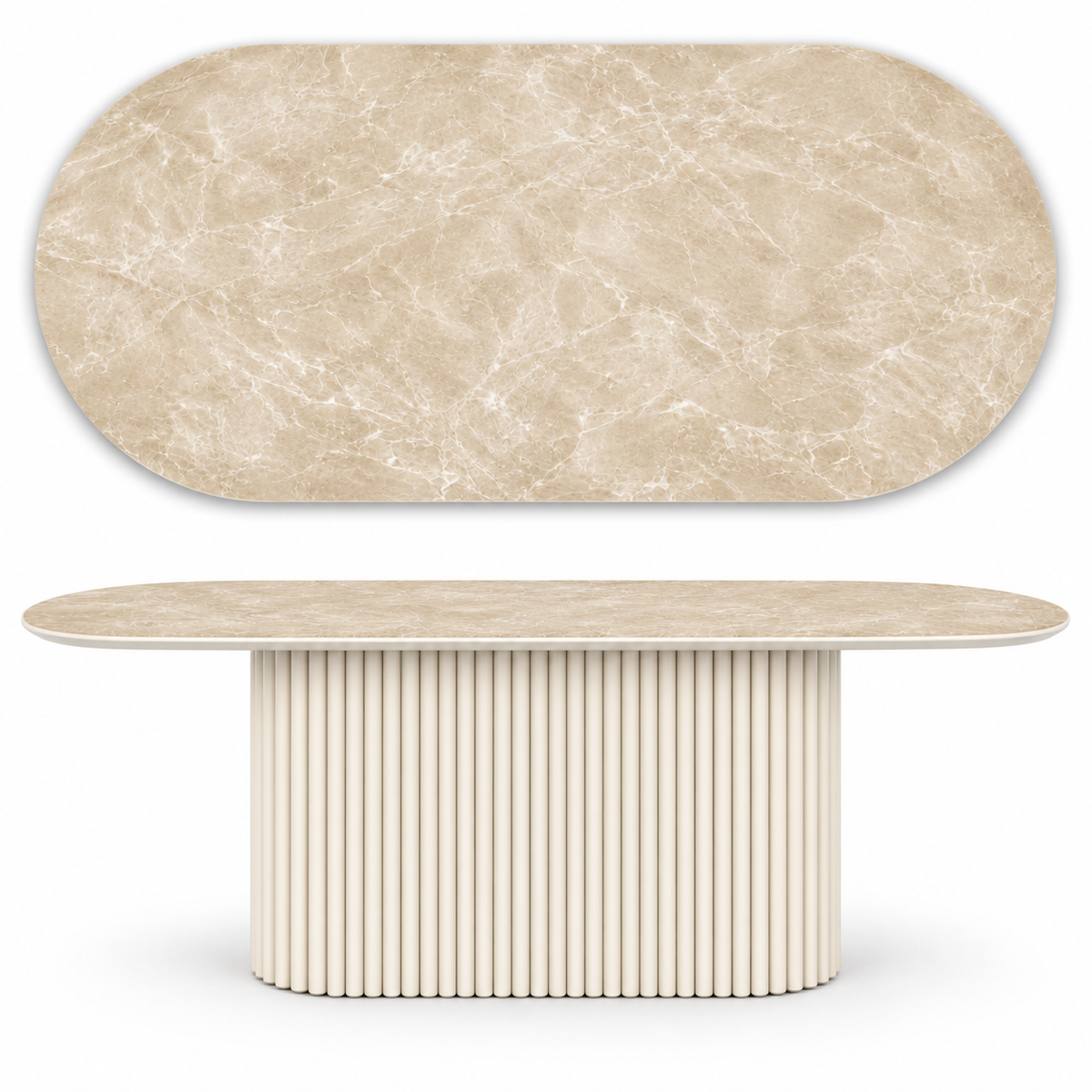 Stół ze spieku kwarcowego Diamond Cream Kefalon| CAVESTO