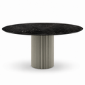 Runder Keramik Esstisch Nero Greco aus italienischem Sinterstein Laminam – Design Esstisch nach Maß | CAVESTO