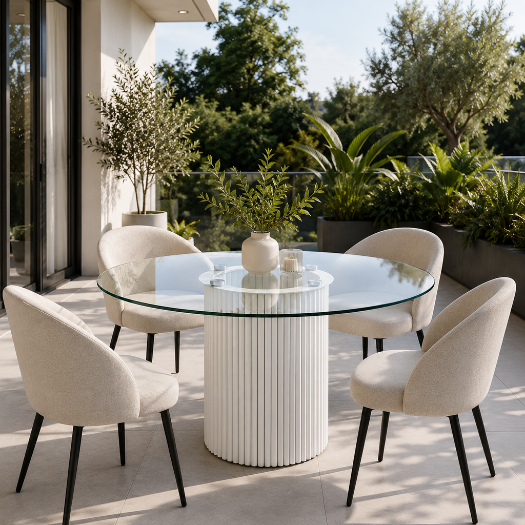 Runder Keramik Esstisch Noir Desir aus italienischem Sinterstein Laminam – Design Esstisch nach Maß | CAVESTO