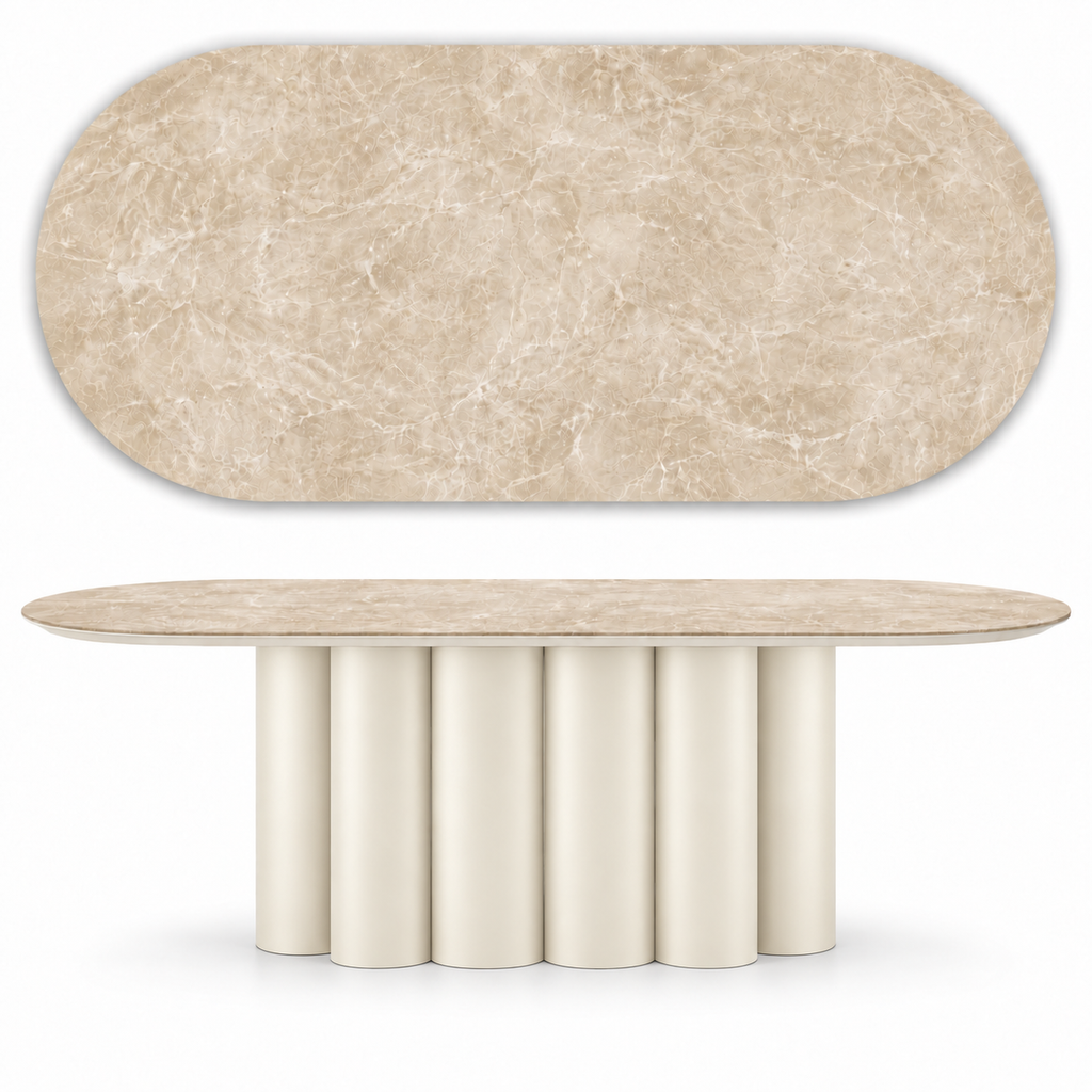 Stół ze spieku kwarcowego Diamond Cream Lefkados | Cavesto
