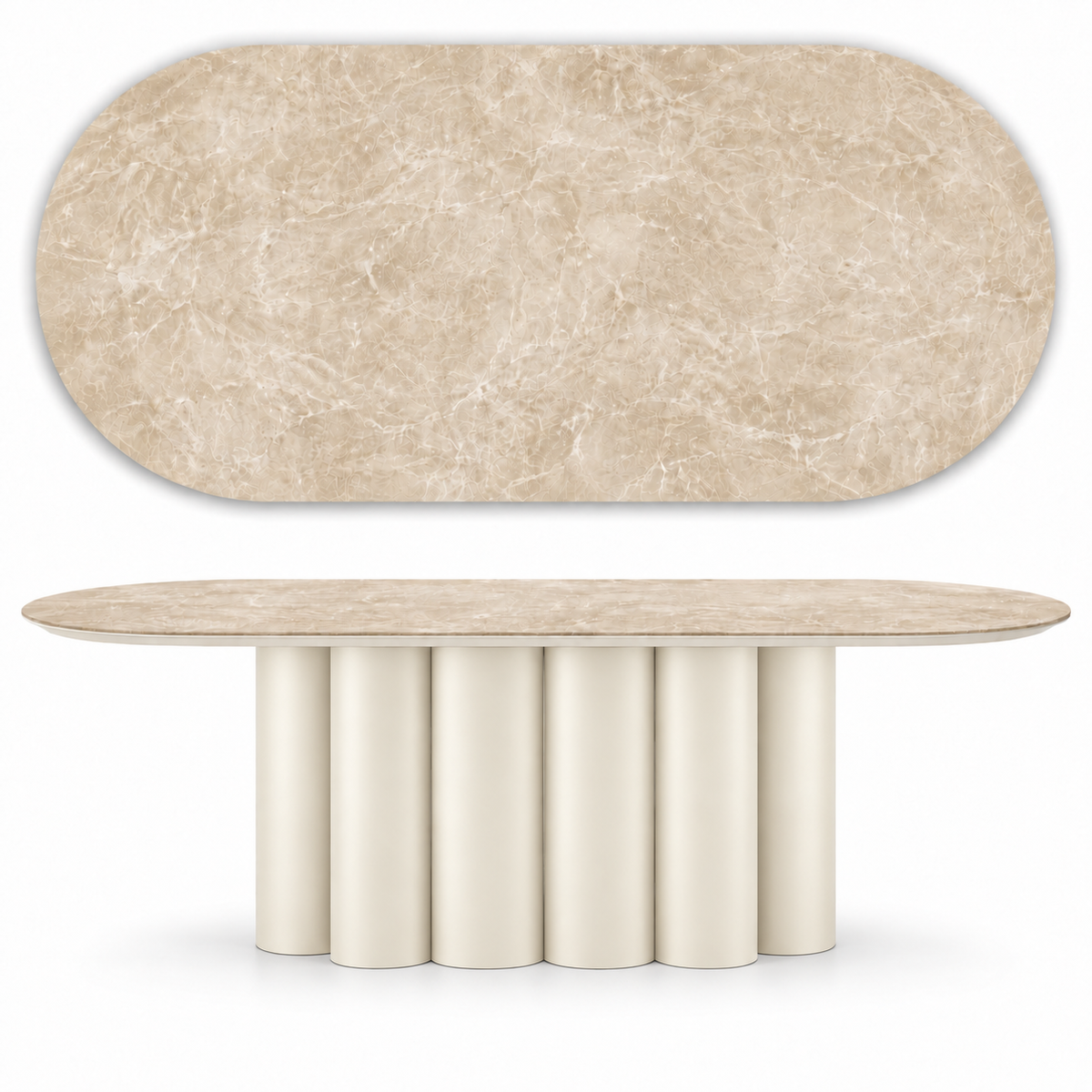 Stół ze spieku kwarcowego Diamond Cream Lefkados | Cavesto