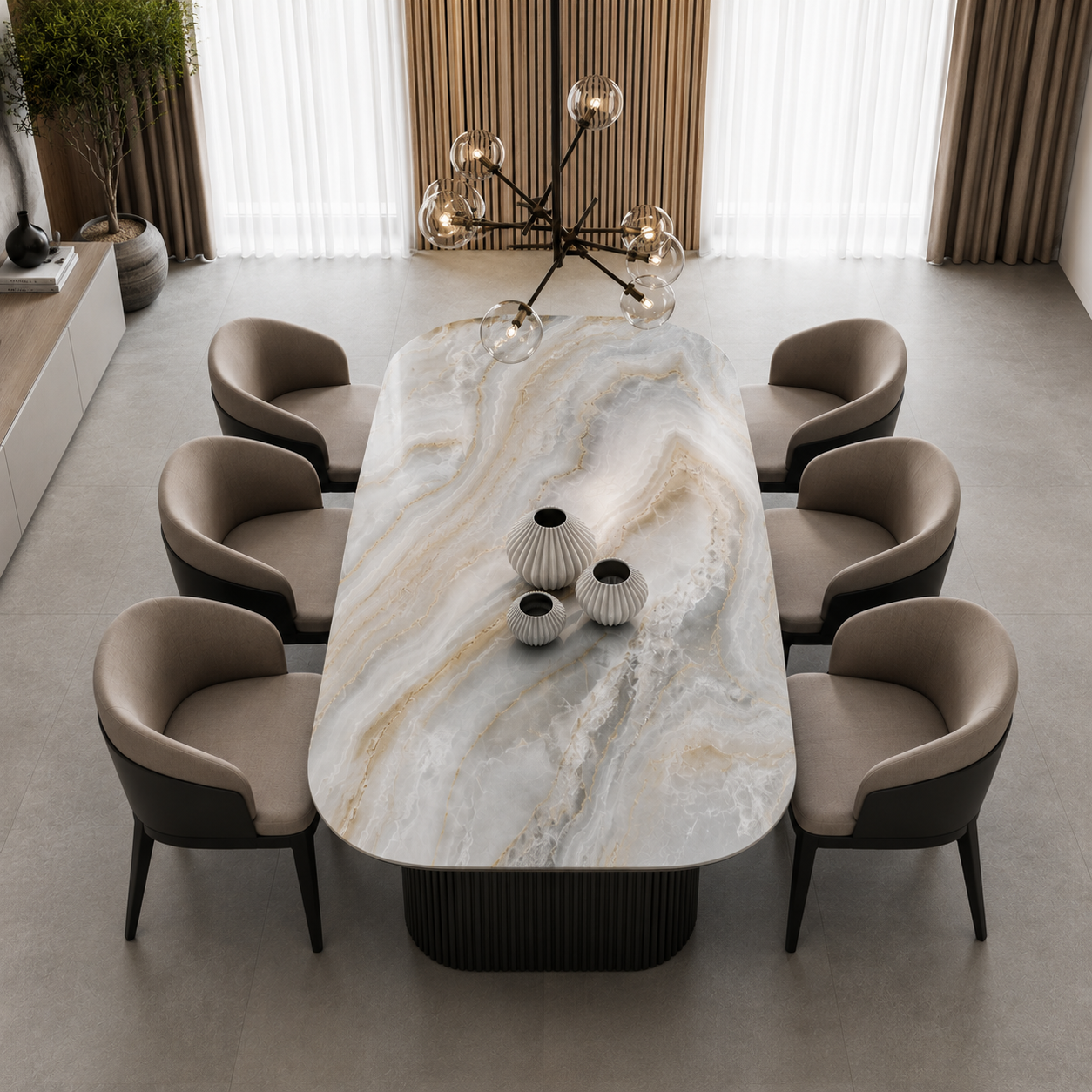 Emperador Kefalon sintered stone table