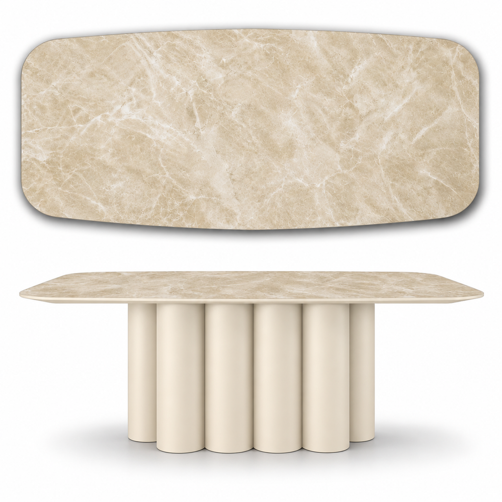 Stół ze spieku kwarcowego Diamond Cream Lefkados | Cavesto