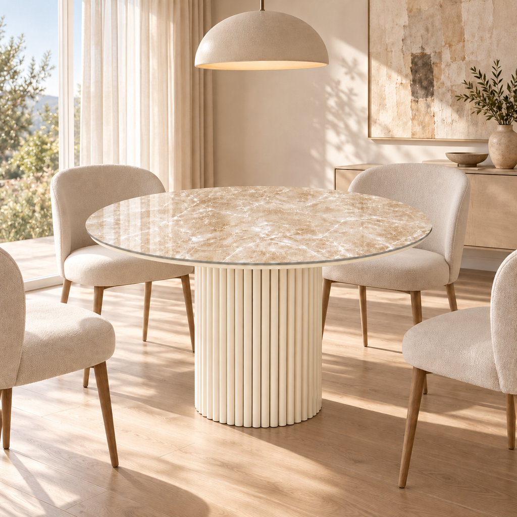 Kossano round sintered stone table