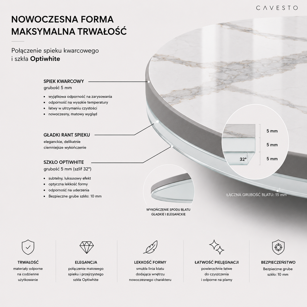 Calacatta Doksos sintered stone table